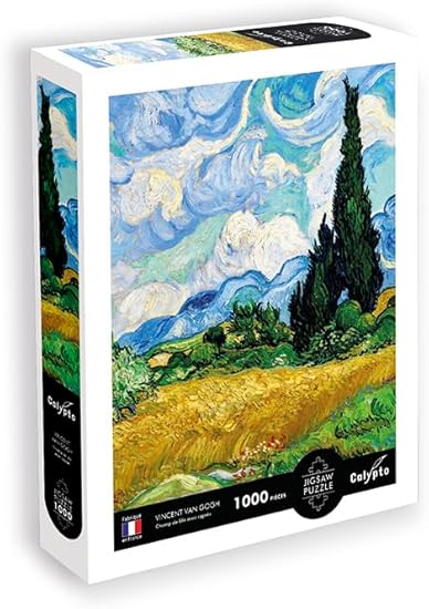 Puzzle 1000 dílků - Pšeničné pole s cypřiši - Vincent Van Gogh