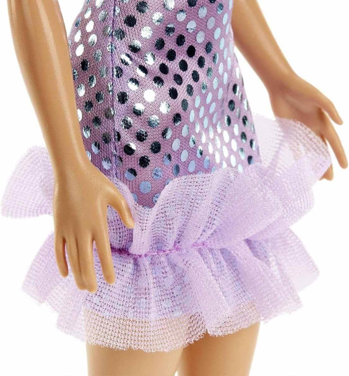 Mattel Barbie: Sijajna oblačila - Punčka z rjavimi lasmi in vijolično obleko (HJR93)