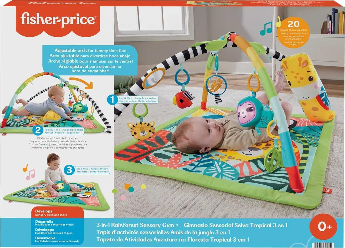 Fisher-Price - 3 v 1 Senzorična gimnastika Deževni gozd (HJW08)