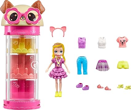 Mattel Polly Pocket - Módní šatní skříň se psem (HKW06)