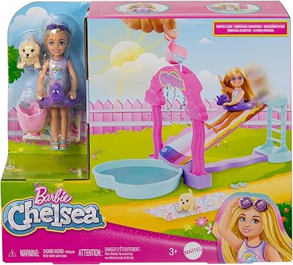 Barbie Chelsea - Mavričen Tobogan z malim kužkom (HTK39)
