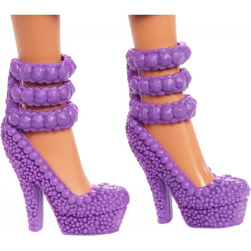 Mattel barbie - Rjavolasna v purpurni obleki (GGJ95)