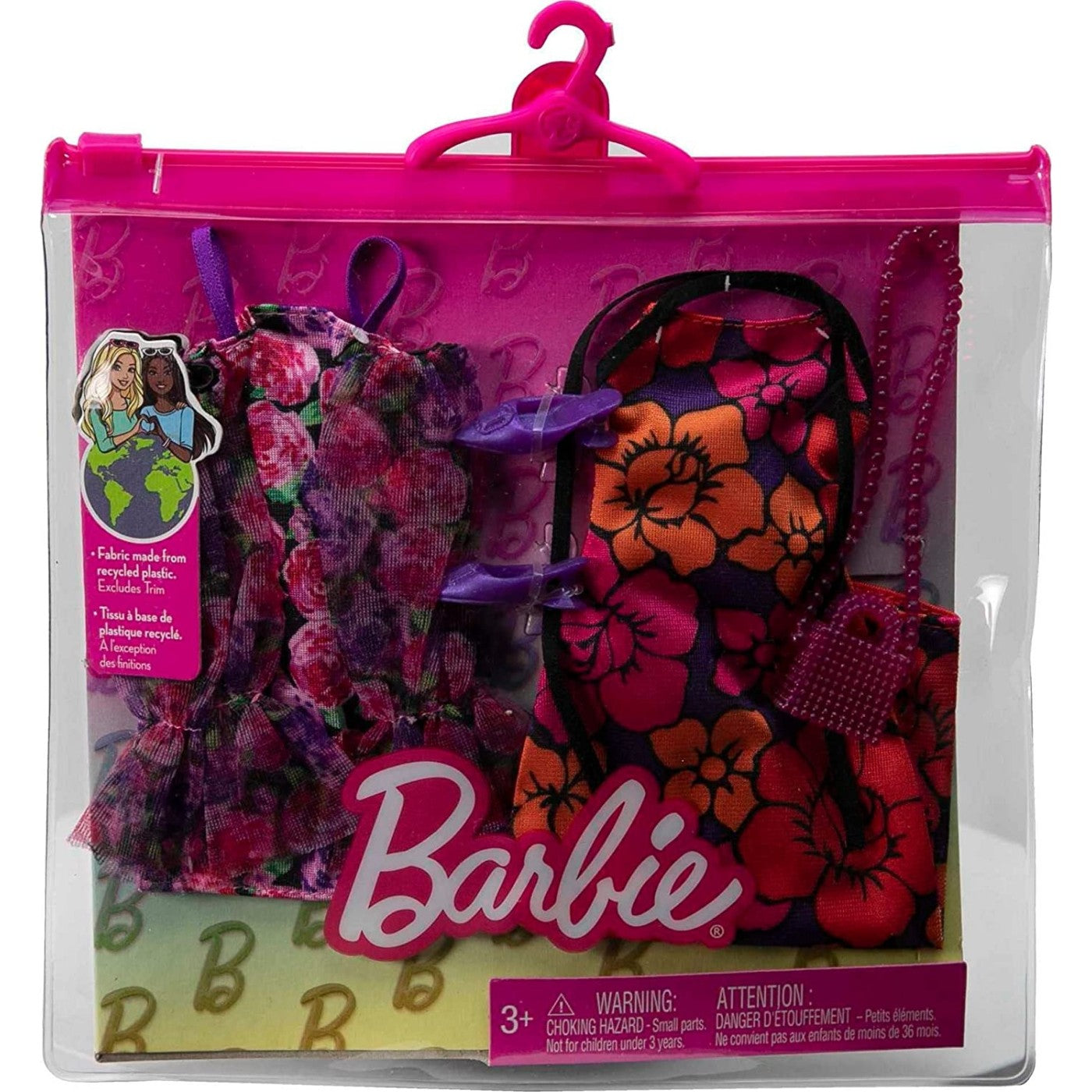 Mattel Barbie - Oblačilni komplet s cvetličnim motivom in dodatki (HJT35)