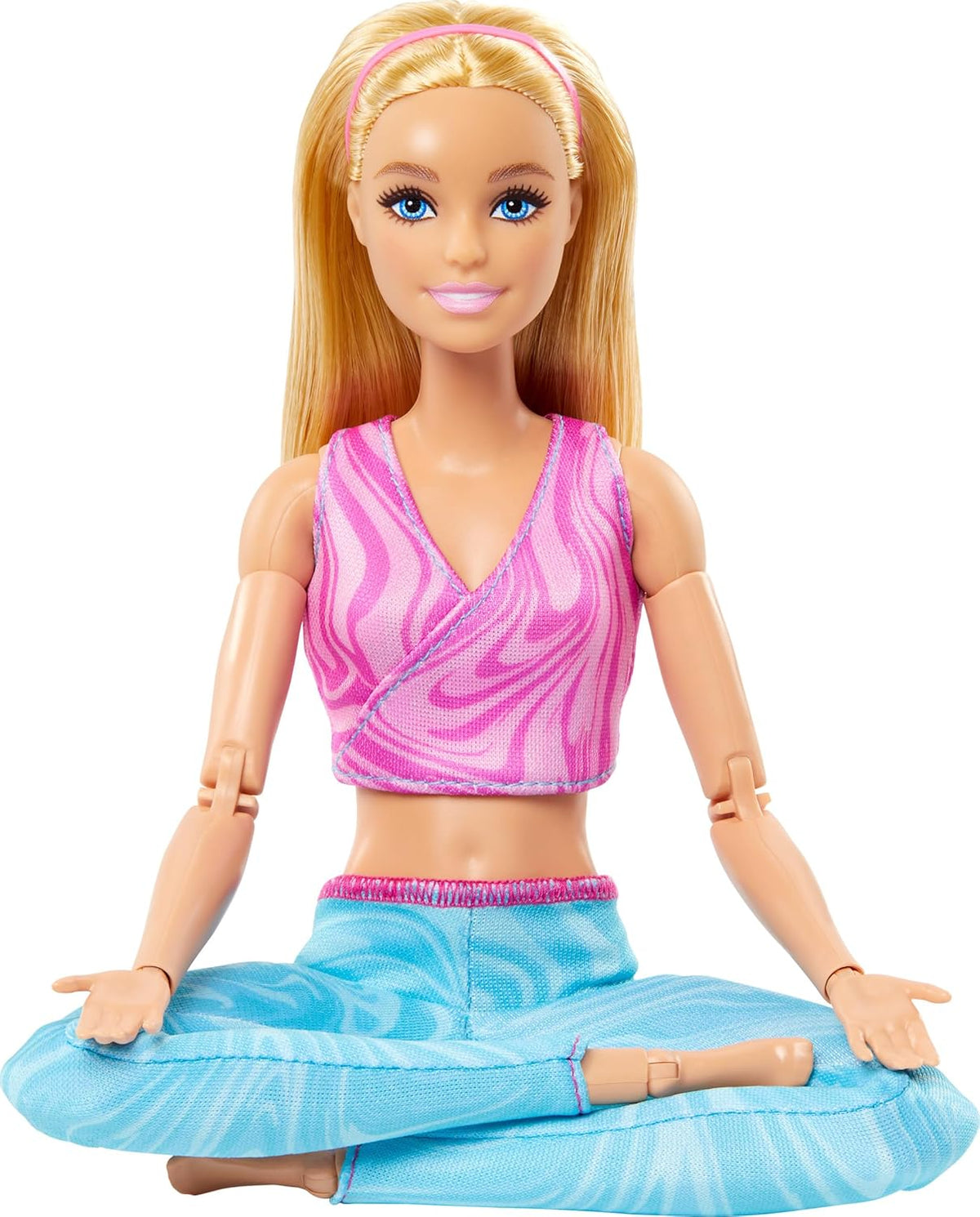Mattel Barbie: Made to Move - Lepa lutka z blond lasmi, športno majico in hlačami, ki jih je mogoče odstraniti (HRH27)