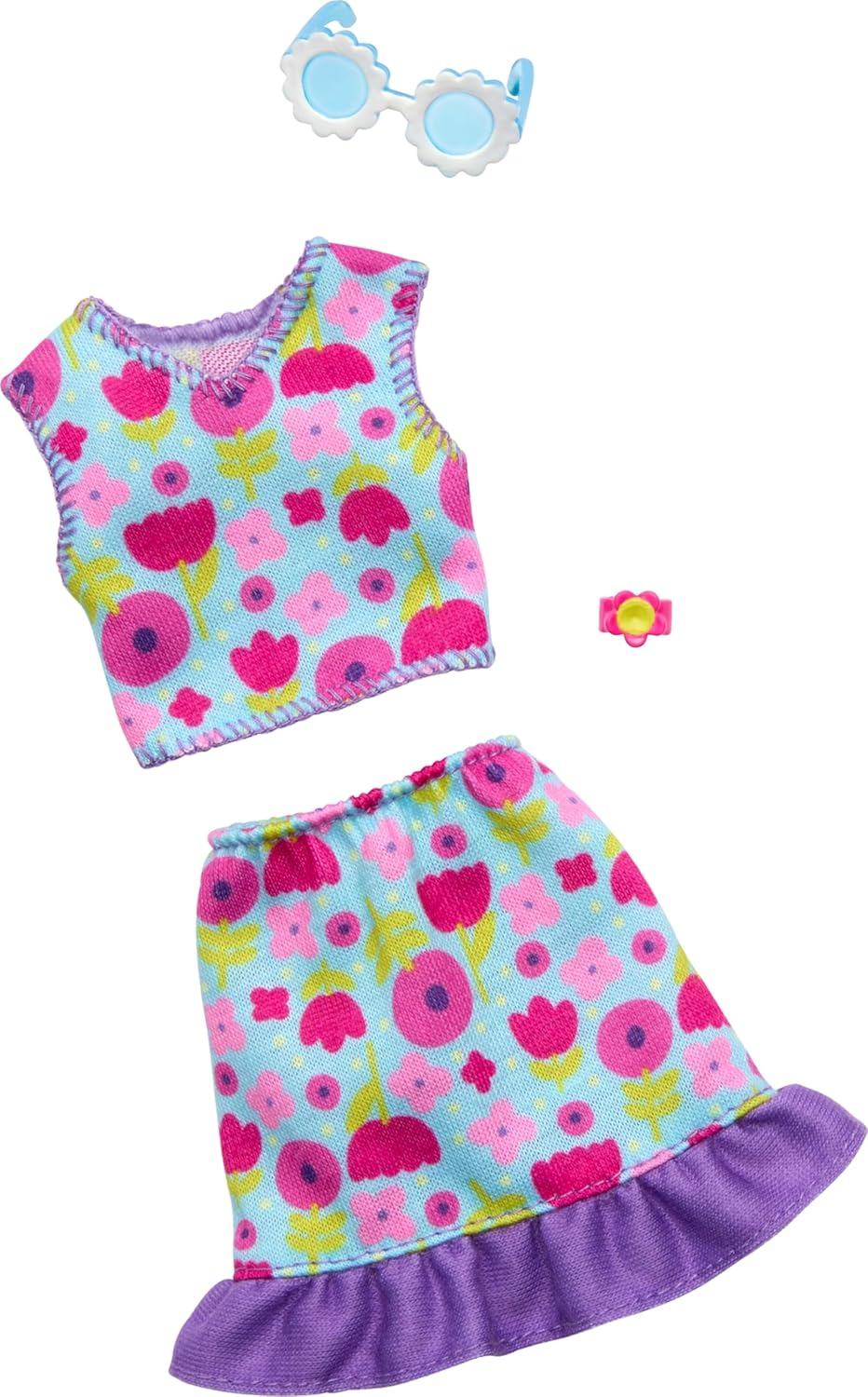 Mattel Barbie: Modni komplet - Turkizno krilo in top s cvetovi (HRH39)