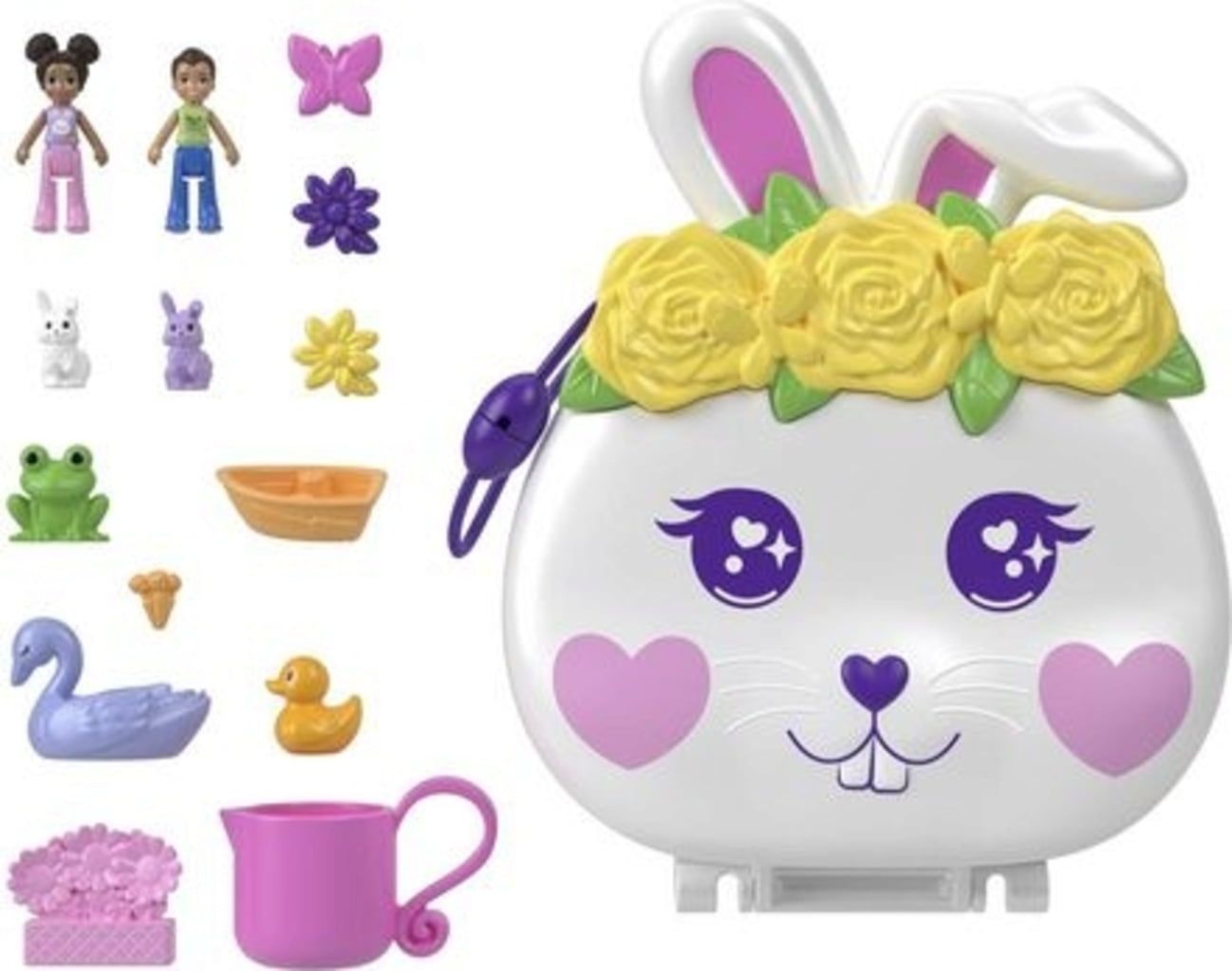 Mattel Polly Pocket: Květinová zahrada – Kompaktní se zajíčkem (HKV36)