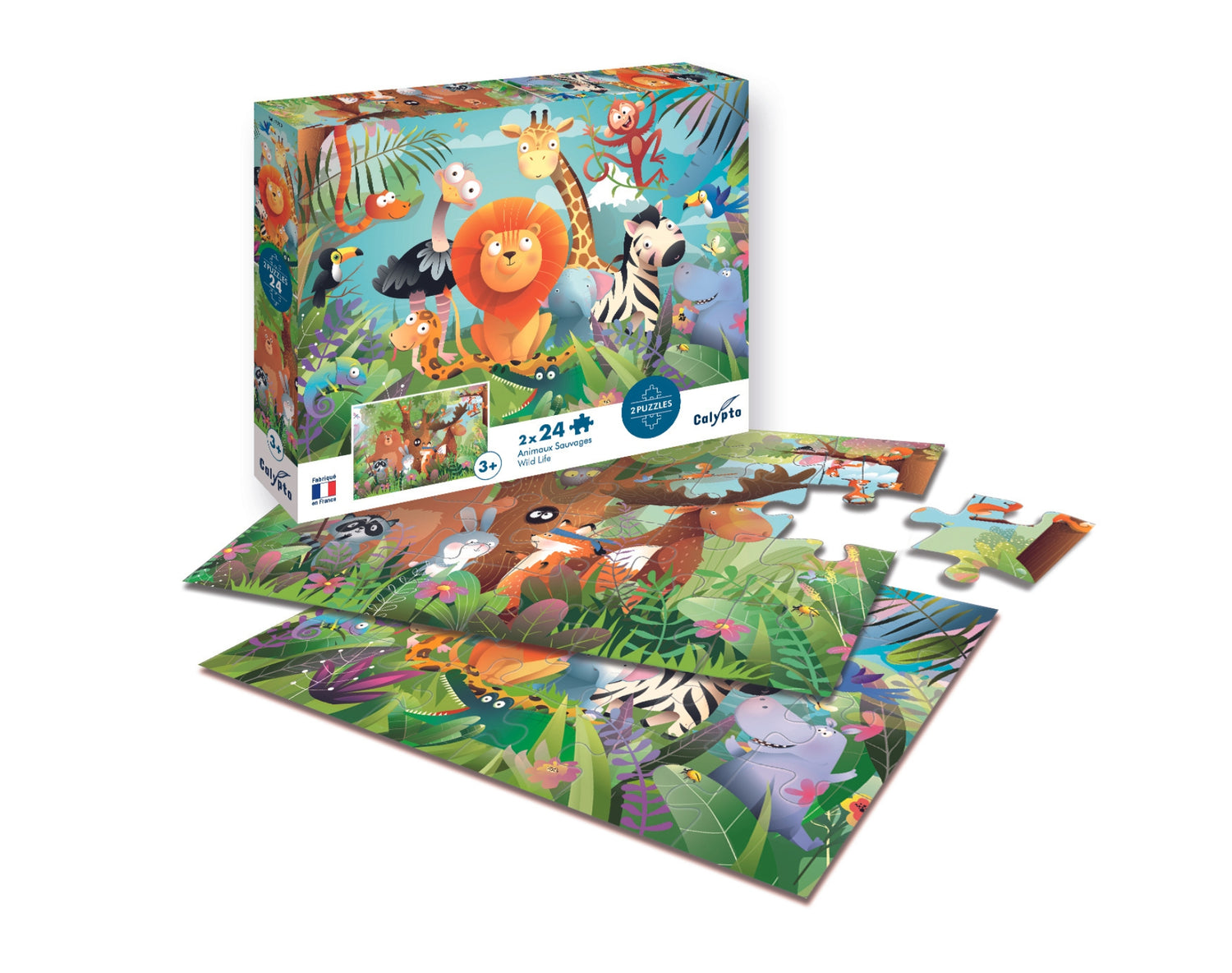 Puzzle 24 dílků x 2 Divoká zvířata