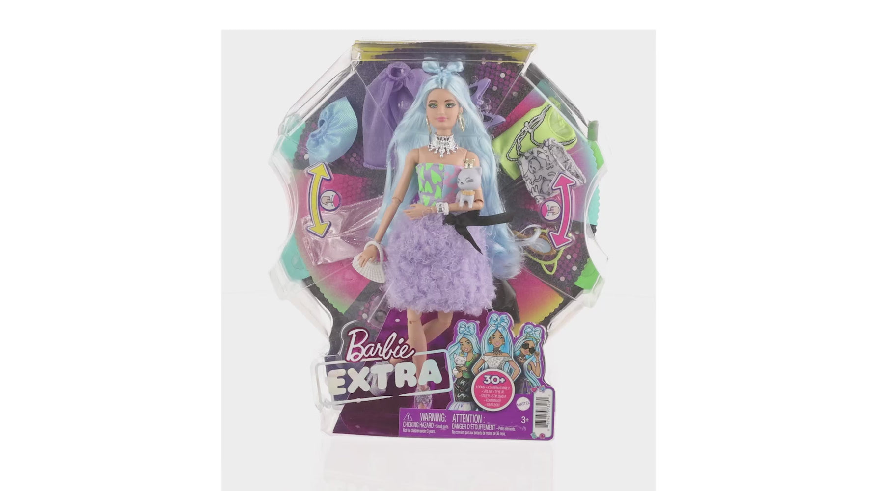 Mattel Barbie Extra - Lutka s modrimi lasmi in dodatki (GYJ69)