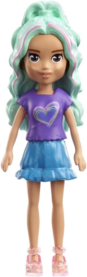 Mattel Polly Pocket Impulse – panenka s fialovou košilkou a modrou sukní (HKV81)