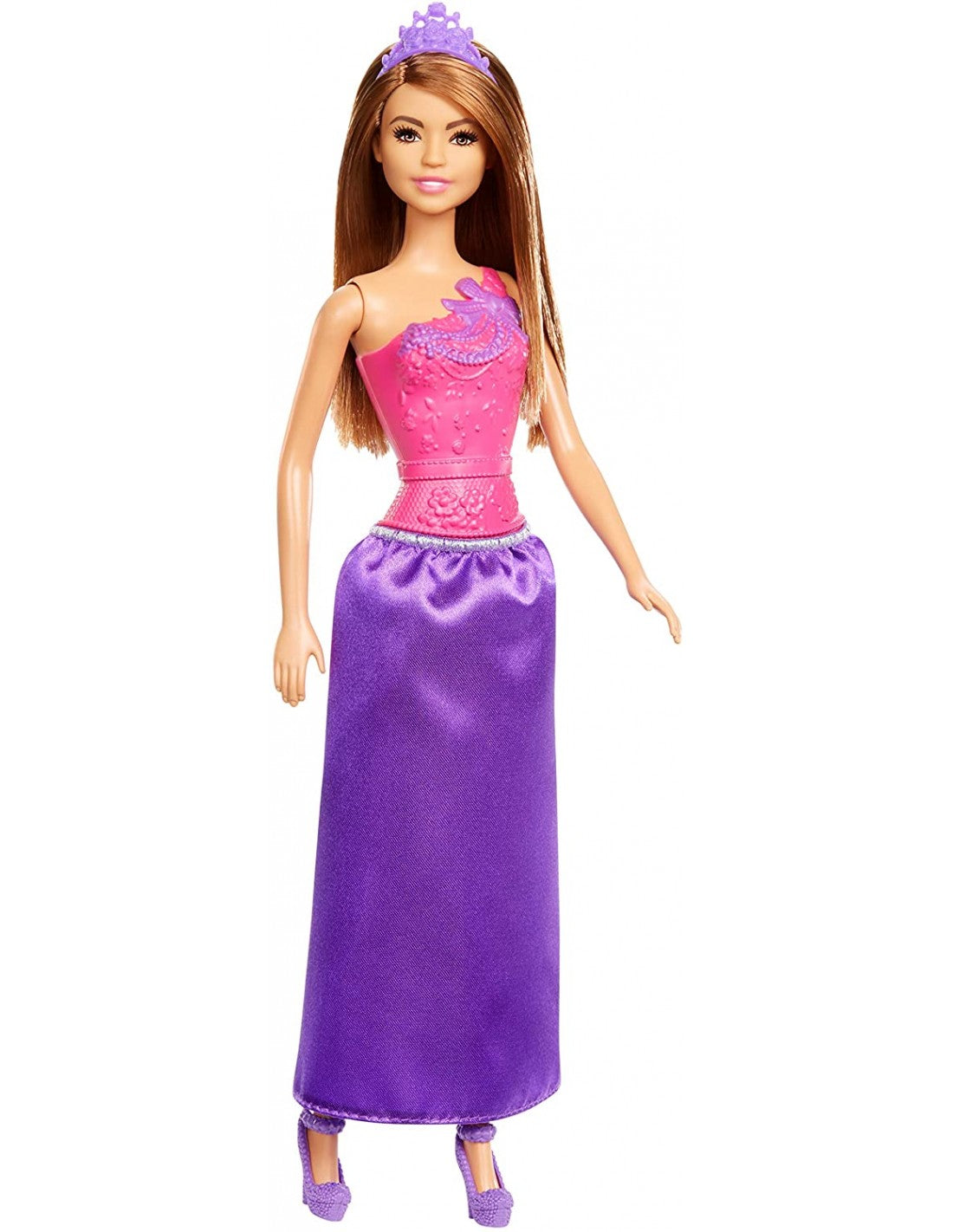 Mattel barbie - Rjavolasna v purpurni obleki (GGJ95)